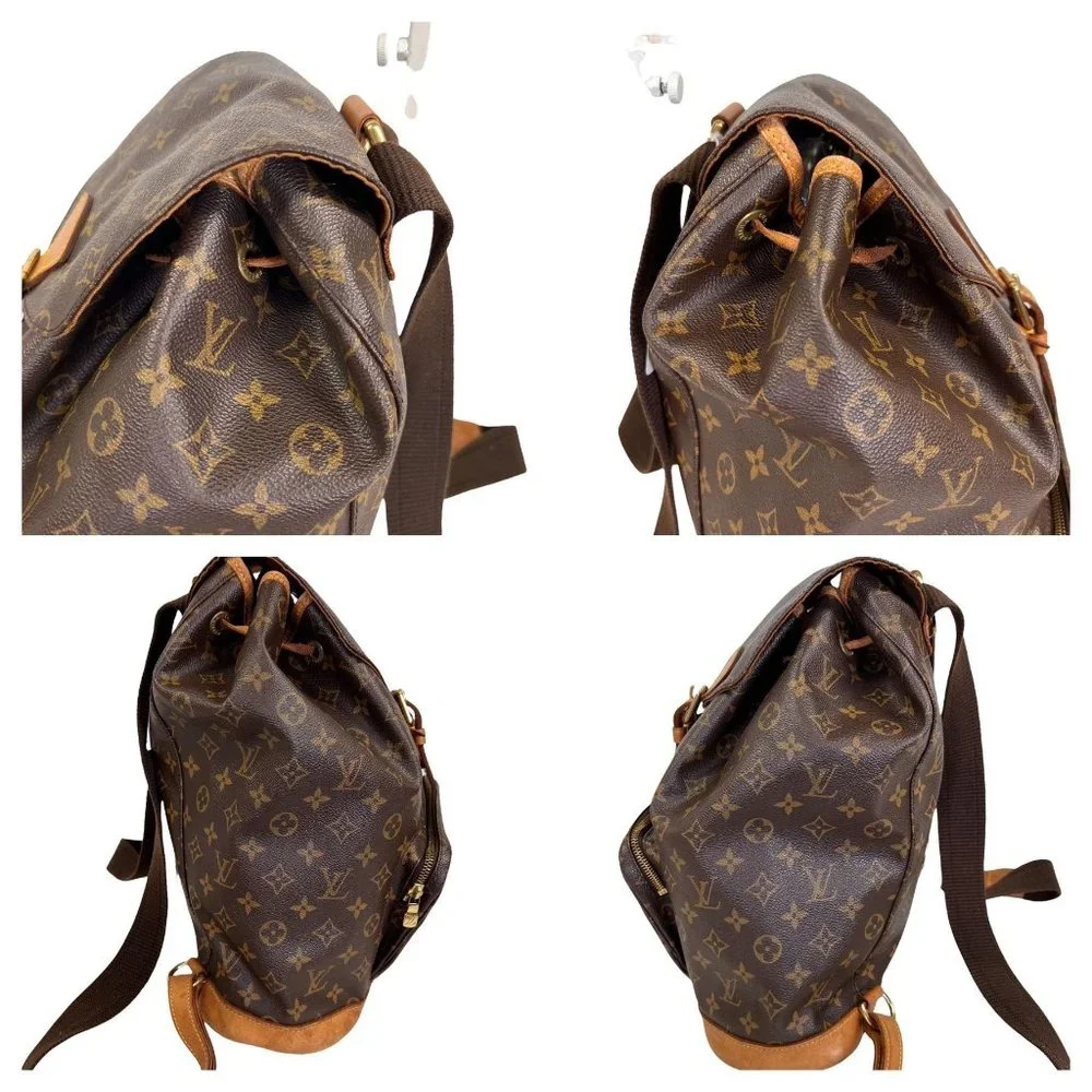 Authentic Louis Vuitton Backpack Bag Montsouris GM Monogram Used LV Handbag Vint - Picture 4 of 14